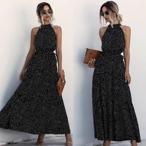 Black Halter Maxi Dress